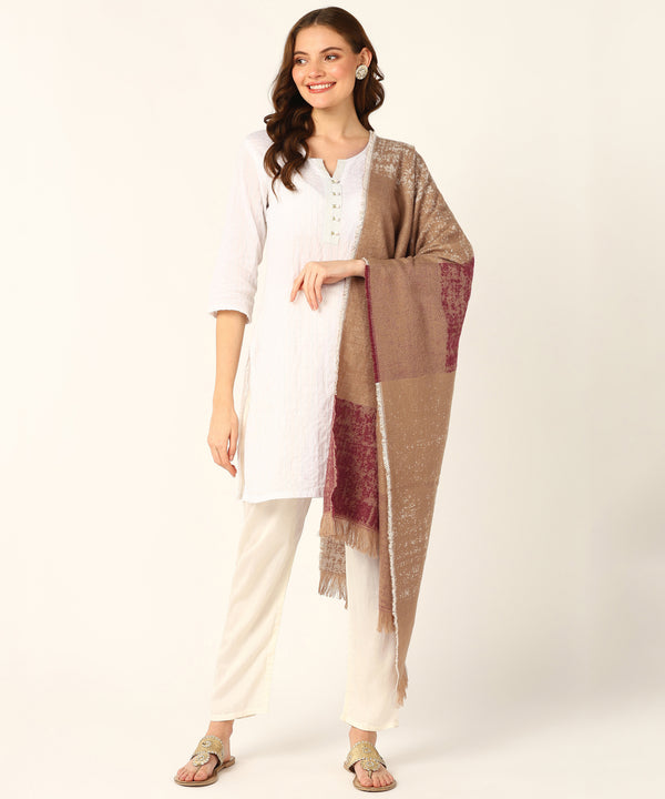 Jayri 100% Soft Woolen Women's Stole Winter Round Stoles, Skin