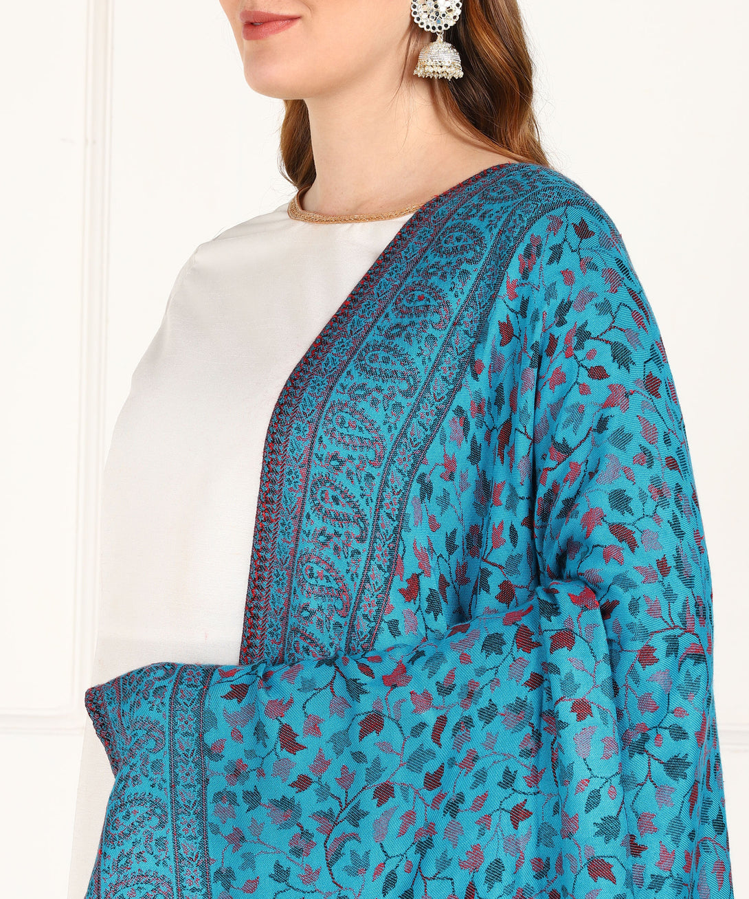 Jayri Women Pure Wool Shawl| Shawl For Women| Warm Woolen Winters Styles Maximum Blue