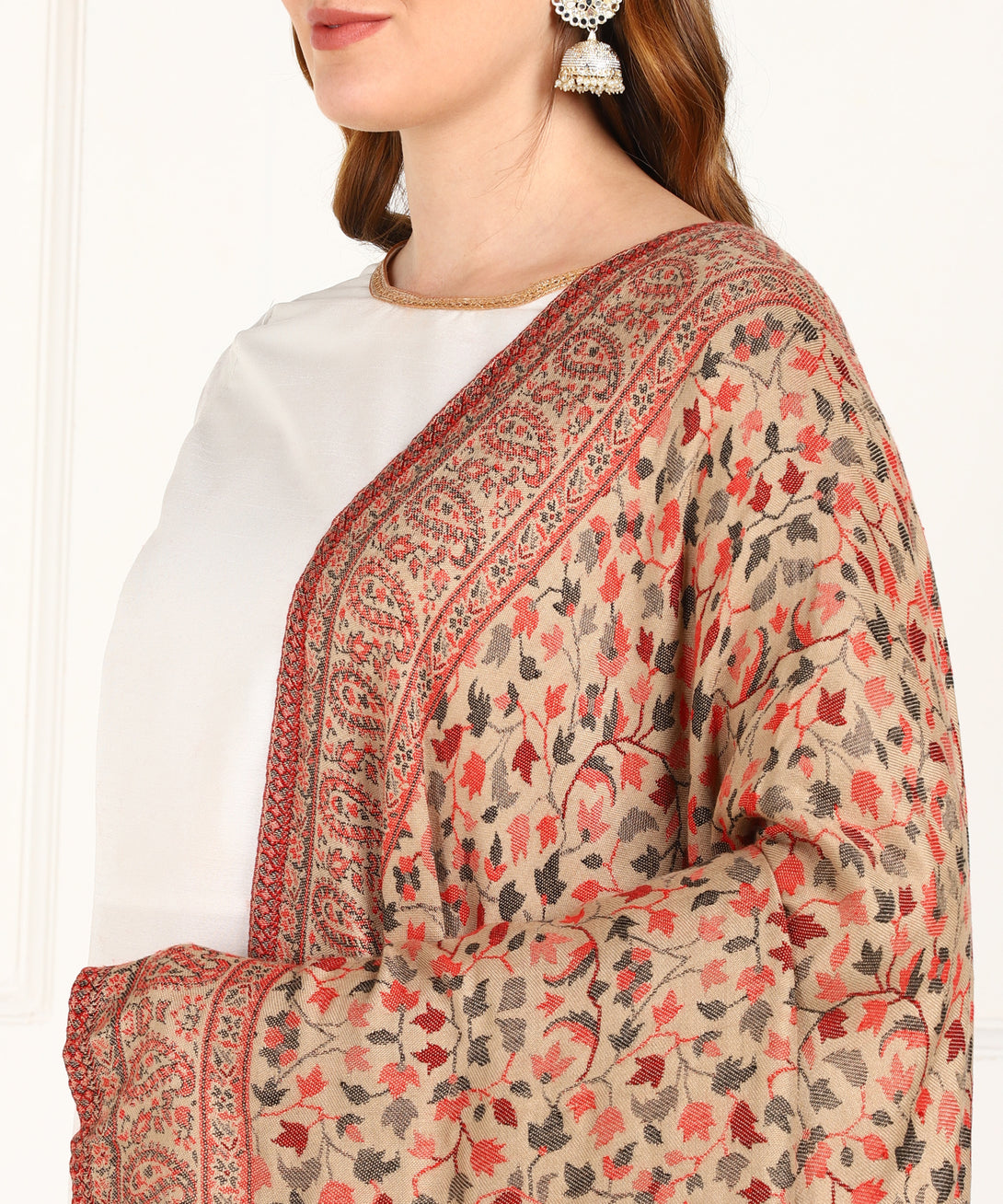 Jayri Women Pure Wool Shawl| Shawl For Women| Warm Woolen Winters Styles BEIGE