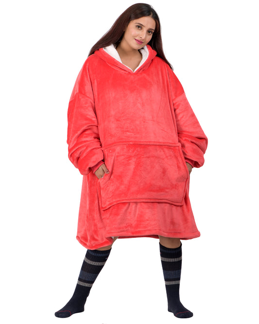 Wearable Sherpa Blanket Hoodies for Women,Men and Children | Thick & Warm, Oversized Hoodie Blanket with Large Front Pockets