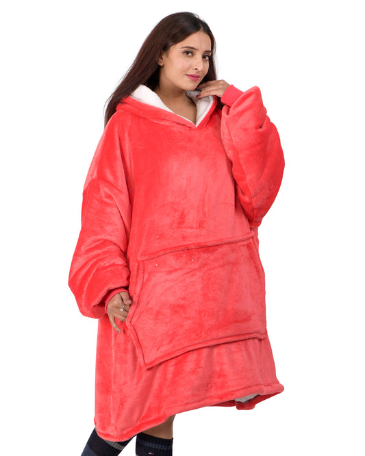 Wearable Sherpa Blanket Hoodies for Women,Men and Children | Thick & Warm, Oversized Hoodie Blanket with Large Front Pockets